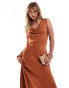 Фото #1 товара Maids to Measure Bridesmaid cowl front maxi dress in burnt orange