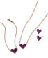 ფოტო #5 პროდუქტის EFFY® Ruby Pavé Heart 18" Pendant Necklace (3/8 ct. t.w.) in 14k Rose Gold (Also available in Sapphire)