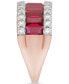 Фото #4 товара Lab Grown Ruby (2-5/8 ct. t.w.) & Lab Grown Diamond (3/4 ct. t.w.) Pear Halo Ring Baguette Band in 14k Rose Gold