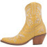 Фото #3 товара Dingo Primrose Embroidered Floral Snip Toe Cowboy Booties Womens Yellow Casual B