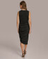 ფოტო #2 პროდუქტის Donna Karan Women's Cowl-Neck Ruched Midi Dress