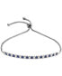 Lab-Grown Sapphire (5/8 ct. t.w) & White Sapphire (5/8 ct. t.w.) Bolo Bracelet in Sterling Silver (Also available in Lab-Grown Emerald, Ruby, Pink Sapphire and White Sapphire)