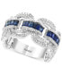ფოტო #1 პროდუქტის EFFY® Sapphire (3/4 ct. t.w.) & Diamond (3/8 ct. t.w.) Statement Ring in 14k White Gold