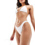 Фото #1 товара Cotton On high side brazillian bikini bottom in white crinkle