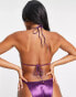 Фото #2 товара South Beach multiway triangle bikini top in high shine purple