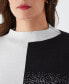 ფოტო #3 პროდუქტის Plus Size Ombre Mock Neck Long Sleeve Sweater