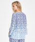 ფოტო #2 პროდუქტის Women's Linen Blend Ombré Printed Hardware-Trim Top, Created for Macy's