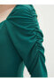 Lcw Classıc U Yaka Düz Uzun Kollu Krep Kadın Elbise