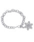 ფოტო #1 პროდუქტის Diamond Accent Snowflake Charm Bracelet in Silver Plate