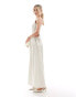 4th & Reckless Petite exclusive one shoulder dropped hem cut out maxi dress in cream Бежевый, 38 - фото #1