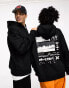 COLLUSION Unisex hold tight back print oversized hoodie in black