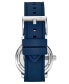ფოტო #2 პროდუქტის Men's Blue Rubber Silicone Strap Watch 42mm