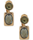 ფოტო #1 პროდუქტის Gold-Tone Double Stone Clip-On Drop Earrings