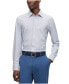 Фото #1 товара Men's Structured Performance-Stretch Fabric Slim-Fit Dress Shirt