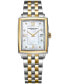 ფოტო #1 პროდუქტის Women's Swiss Toccata Diamond Accent Two-Tone Stainless Steel Bracelet Watch 22.6x28.1mm