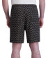 Фото #2 товара Men's Slim-Fit Diamond-Grid Logo-Print 7-1/2" Drawstring Shorts, Created for Macy's