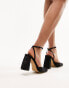 Topshop Emilia two part heeled shoe in black