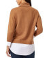 Фото #2 товара Women's Cowlneck Mixed-Media Layered Sweater