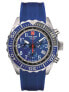 Фото #2 товара Мужские наручные часы с синим силиконовым ремешком Swiss Alpine Military 7076.9835 chrono 44mm 10ATM