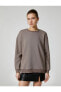 Basic Sweatshirt Bisiklet Yaka Uzun Kollu