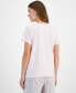 Фото #2 товара Women's Solid V-Neck Short-Sleeve Sleepwear Top, Created for Macy's