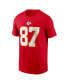 Фото #2 товара Men's Travis Kelce Red Kansas City Chiefs Player Name and Number T-shirt