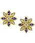 ფოტო #3 პროდუქტის Cubic Zirconia Marquise & Pavé Flower Stud Earrings in 18k Gold-Plated Sterling Silver, Created for Macy's