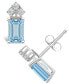 ფოტო #1 პროდუქტის Aquamarine (1 ct. t.w.) and Diamond (1/8 ct. t.w.) Stud Earrings in 14K Yellow Gold or 14K White Gold