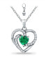 Фото #1 товара Giani Bernini created Green Quartz and Cubic Zirconia Heart Pendant