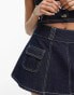 Фото #6 товара ASOS DESIGN co-ord denim mini skirt with pleats in blue