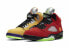 Jordan Air Jordan 5 retro se "what the" 轻便 高帮 复古篮球鞋 男女同款 红黄