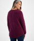 ფოტო #2 პროდუქტის Petite Cotton Curved-Hem Stitch Sweater, Created for Macy's