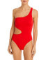 Фото #1 товара Aqua 281966 Women One Shoulder Cut Out One Piece Swimsuit, Size S