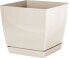 Prosperplast Doniczka kwadratowa COUBI DUKP155-CY728, Kolor Kremowy, Prosperplast, Wymiary 15.5x15.5x14 cm