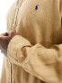 Фото #3 товара Polo Ralph Lauren Big & Tall icon logo linen shirt classic oversized fit in khaki tan