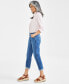 Фото #2 товара Petite Mid-Rise Cuffed Girlfriend Jeans, Created for Macy's