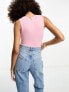 ASOS DESIGN crew neck tank seamless bodysuit in rose