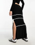 Фото #6 товара ASOS DESIGN maxi skirt co ord with contrast strap detailing in black