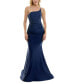 Фото #1 товара Juniors' One-Shoulder Side-Ruched Gown
