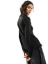 Фото #7 товара Weekday Lionella long sleeve zip up top with piping detail in black