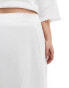 In The Style Plus satin maxi skirt in white