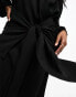 Aria Cove tie front drape maxi dress in black