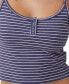 Women's Peached Jersey Henley Cami Top