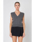 Фото #2 товара Women's Cable Knit Chunky Vest