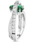 Фото #3 товара Silver-Tone Hyperbola Green Crystal Cocktail Ring