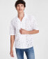ფოტო #1 პროდუქტის Men's Idris Floral Eyelet Short-Sleeve Camp Shirt, Created for Macy's