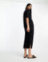 Whistles keyhole jersey midi dress in black