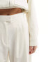 Фото #7 товара ASOS DESIGN tailored wide leg trouser with pleat detail in cream