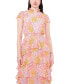 ფოტო #7 პროდუქტის Petite Short Sleeve Tiered Midi Dress