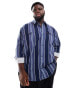 Фото #1 товара Levi's Big & Tall stripe relaxed fit western denim shirt in navy